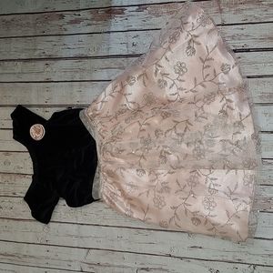 Pink and Silver with Black Velvet Top Dress